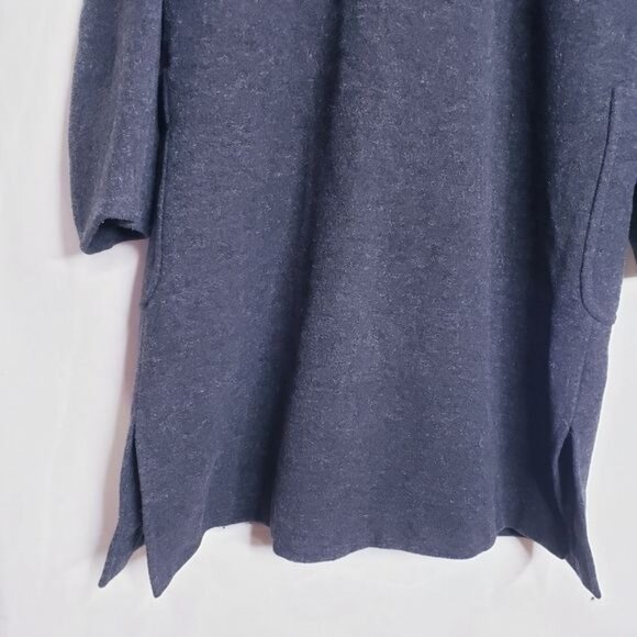 Sandro Vintage Dark Gray Wool Button Front Pea Coat Women's Size 14 Charcoal - Picture 6 of 9